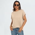 thumbnail image 3 of SUNBS Women's Oversized Tops Business Casual Short Sleeve T-Shirt Summer Blouses, 3 of 7