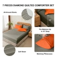 thumbnail image 5 of Flymme King Size Comforter Sets Orange ,7 Pieces Bed in a Bag King Quilted Diamond Complete Bedding Sets with Comforter, Sheet, Pillowcases & Shams, 5 of 8