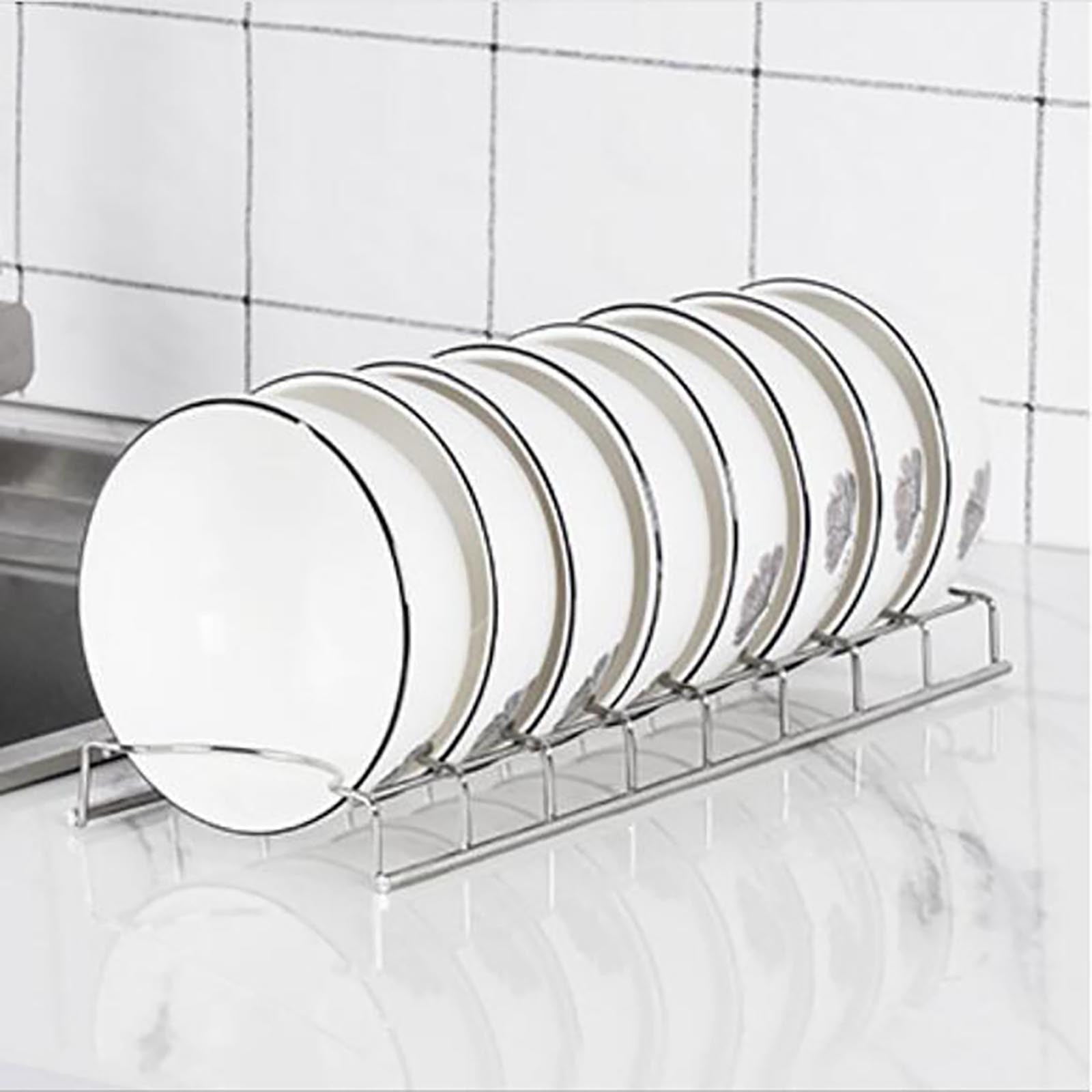 5 Packs Stainless Steel Dish Rack Organizer for Kitchen Counter Cabinet Storage Space Saving Drying Rack Holder for Bowls Plates Utensils
