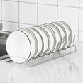 thumbnail image 4 of Stainless Steel Dish Rack - 30x11cm Kitchen Storage Organizer for Bowls & Plates, Space-Saving Tabletop or Cabinet Mount, Rust-Resistant Design, 4 of 6