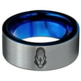 thumbnail image 2 of Tungsten Matching Grey Rings Gamer Valentines Day Tiny Laser Engraving Anniversary Gifts for Him 2 Year, 2 of 7