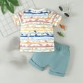 thumbnail image 4 of HAOTAGS Boy And Girls' Casual Short Sleeve Tops, Round Neck Tee with Shorts Sets Sky Blue, 4 of 9