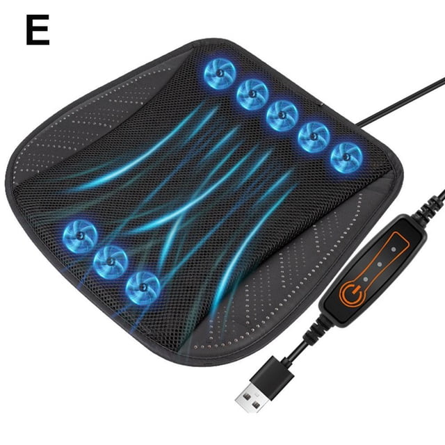 Cooling Car Seat Cushion,Ventilated Car Seat Cover,Breathable Car Seat Cooling Pad with 5/8 Fans USB Cable Car Seat Protector for Car Seat Home Office Chair