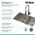 thumbnail image 5 of KRAUS 33-inch 16 Gauge Double Bowl 60/40 Standart PRO Kitchen Sink Combo Set with Bolden 18-inch Kitchen Faucet and Soap Dispenser, Stainless Steel Matte Black Finish, 5 of 13