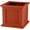 Terracotta, variant on Rattan Style Outdoor Planter Box - 14.65-Inch-Square Decorative Flower or Plant Pot - Garden, Patio and Front Porch Decor by  (Black)