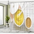 thumbnail image 4 of Ambesonne Mustard Shower Curtain, Sauce in a Bowl Spoon Photo, 69"Wx84"L, Mustard Off White and Orange, 4 of 4