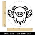 thumbnail image 2 of Cute Round Flying Winged Pig Self-Inking Rubber Stamp Ink Stamper - Red Ink - Mini 1/2 Inch, 2 of 7