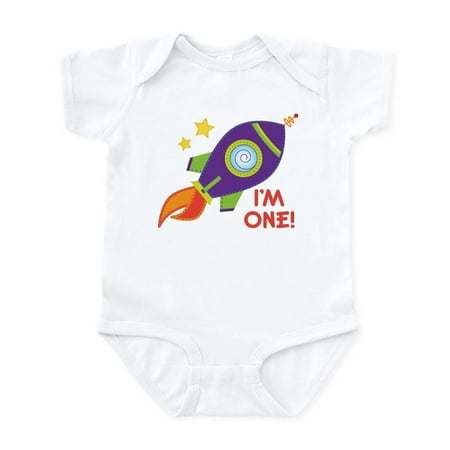 

CafePress - First Birthday Space Rocket Infant Bodysuit - Baby Light Bodysuit Size Newborn - 24 Months