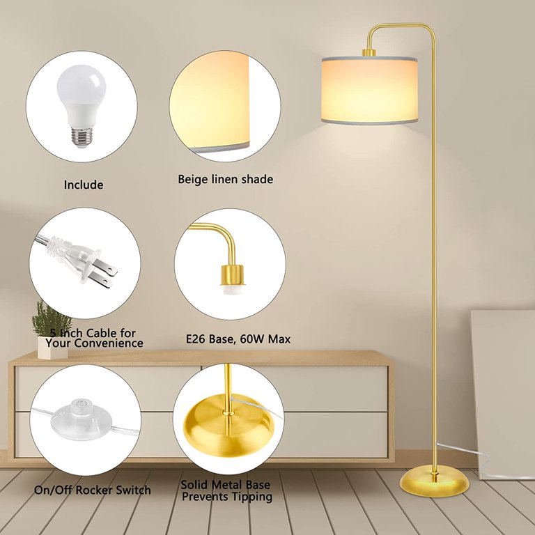 Upgraded] LED Floor Lamp for Living Room, 3 Color Temperature