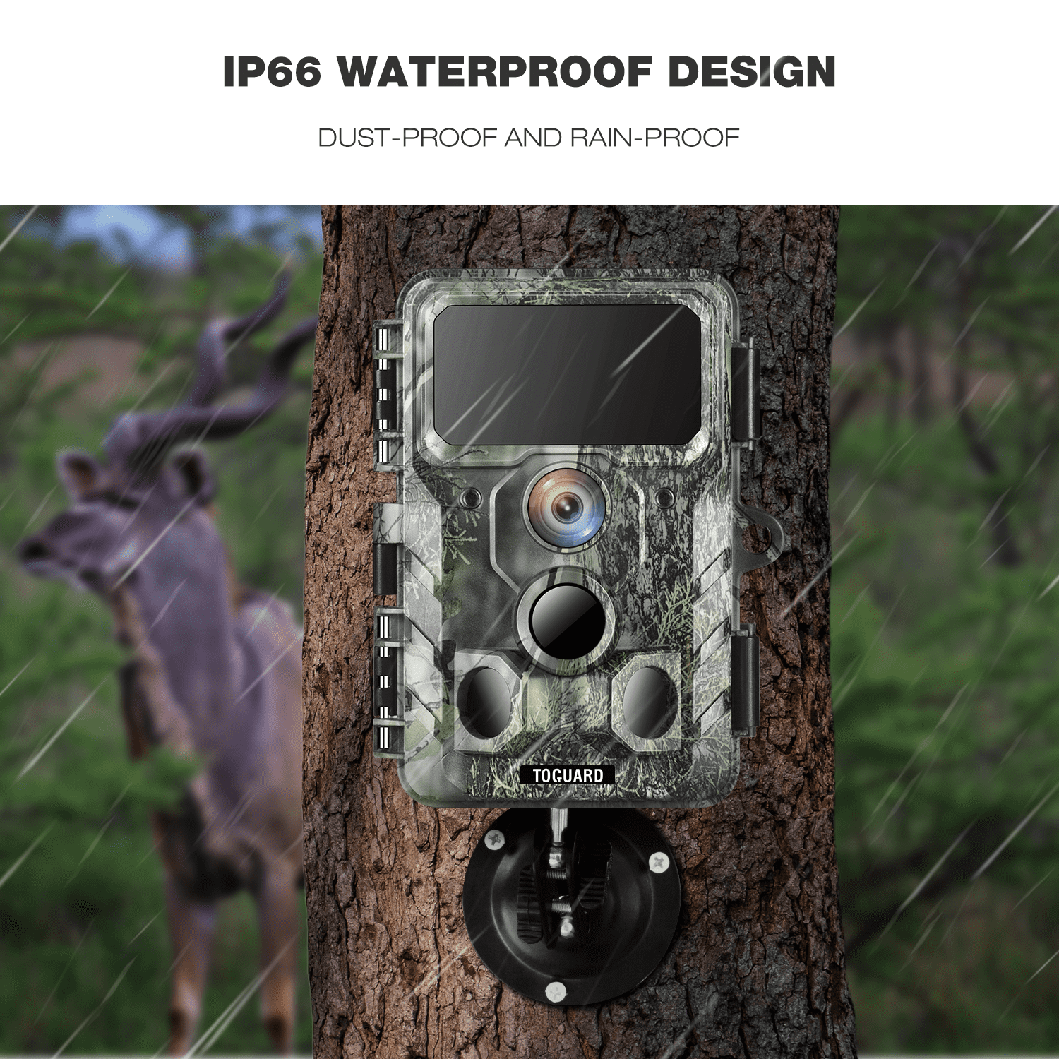 CAMPARK WiFi Bluetooth Trail Camera 4K 30MP Game Hunting Camera 3 PIR Night Vision Waterproof IP66 120° Wide Angle 0.2s Motion Detection Outdoor Dear Trail Cam Wildlife Monitoring 2.4"LCD