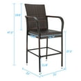 thumbnail image 5 of Zimtown Outdoor Patio 2PCS Brown Rattan Bar Chairs Wicker Bar Stools, 5 of 8