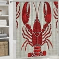 thumbnail image 6 of ONETECH Lobster Shower Curtain Multiple Sizes 100% Polyester Fiber Chic Modern Bathroom Decor 69x72, 6 of 7
