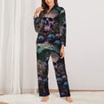 thumbnail image 2 of Kdxio Forest Mushroom Skull Women's Pajama Sets Long Sleeve Button Down Sleepwear Nightwear Soft Pjs Lounge Sets-Large, 2 of 7