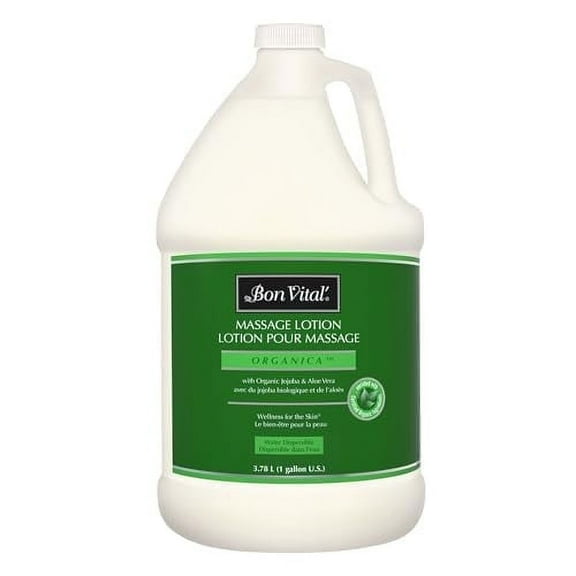 Bon Vital' Organica Massage Lotion, 1 Gallon, Certified Organic Ingredients, Relaxing Massage