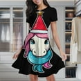 thumbnail image 2 of Christmas Unicorn Hat Scarf Women's Classic Swing Skater Dress Casual Work Party Cocktail Dresses, 2 of 6