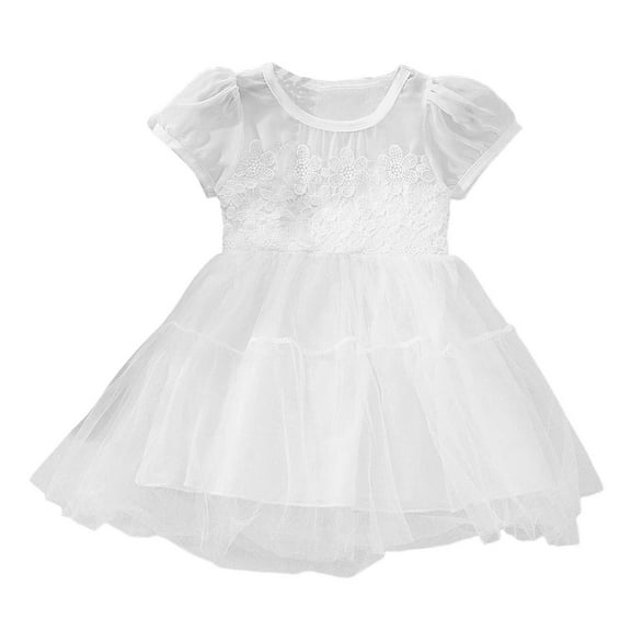 Sngxgn Girls Dresses for Long Sleeve Toddler Girls Clothes Party Tulle Dresses for Little Girls(White,100)