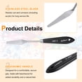 thumbnail image 5 of Uxcell Palette Knife Painting Tool 8.66" Stainless Steel Pointed Blade Spatula Painting Pallet Knife with Hole Design Beech Wood Handle for Oil Acrylic, Black/Silver, 5 of 7