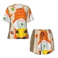 thumbnail image 4 of Lsque Hello Fall Gnomes 1 Women's Short-Sleeved Pajama Set - 2 Piece Soft and Lightweight Sleepwear Set-3X-Large, 4 of 9