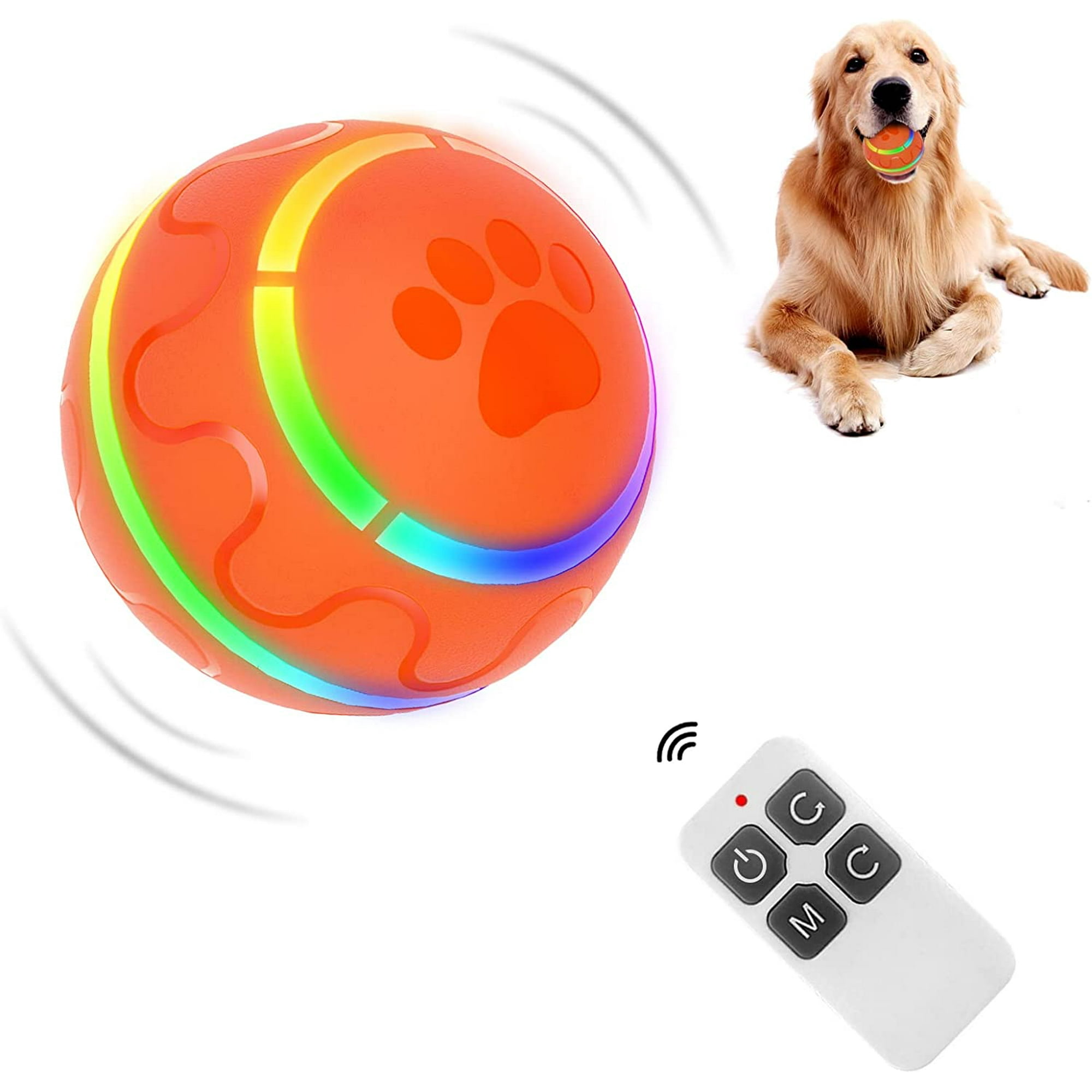 Smart Dog Toy Balls Interactive Dogs Play Ball with Remote Control Indestructible Rubber Dog Ball with Ultra Glow Light Puppy Ball