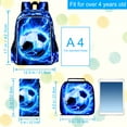 thumbnail image 5 of 3PCS Boys Soccer Backpack, Kids Lightning Bookbag with Lunch Box, 17" Water Resistant School Bag for Teenagers Elementary Middle, 5 of 7