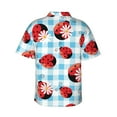 thumbnail image 3 of Disketp Hawaiian Shirts For Men,Flowers And Lady Bugs Print Mens Casual Short Sleeve Button Down Shirts Beach Shirt, 3 of 8