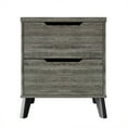 thumbnail image 5 of Castle Place Modern 2-Drawers Wooden Nightstand, Dark Grey, 5 of 8
