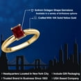 thumbnail image 2 of Gem Stone King 10K Yellow Gold Red Garnet Engagement Ring for Women | 0.80 Cttw | Emerald Cut 6X4MM | Gemstone January Birthstone | Size 7, 2 of 6