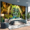 thumbnail image 4 of Gojian Nature Tapestry Forest Tree Sea Cave Wall Hanging, Stream Through Rainforest Landscape Wall Art Tapestry for Bedroom Living room, 4 of 6