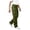 Army Green, variant on Teen Boy Girl Cargo Pant with Multi Pockets Twill Chino Uniform Pants Elastic Waist Outdoor Trousers for 4-15 Years Gray 170
