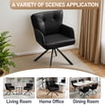 thumbnail image 6 of WUTUTUEE Dining Chair with Arms,Modern Upholstered Swivel Dining Room Chairs Comfy Accent Armchair with Mid Back, Desk Arm Chair for Kitchen/Living Room/Dining Room, Black, 6 of 9
