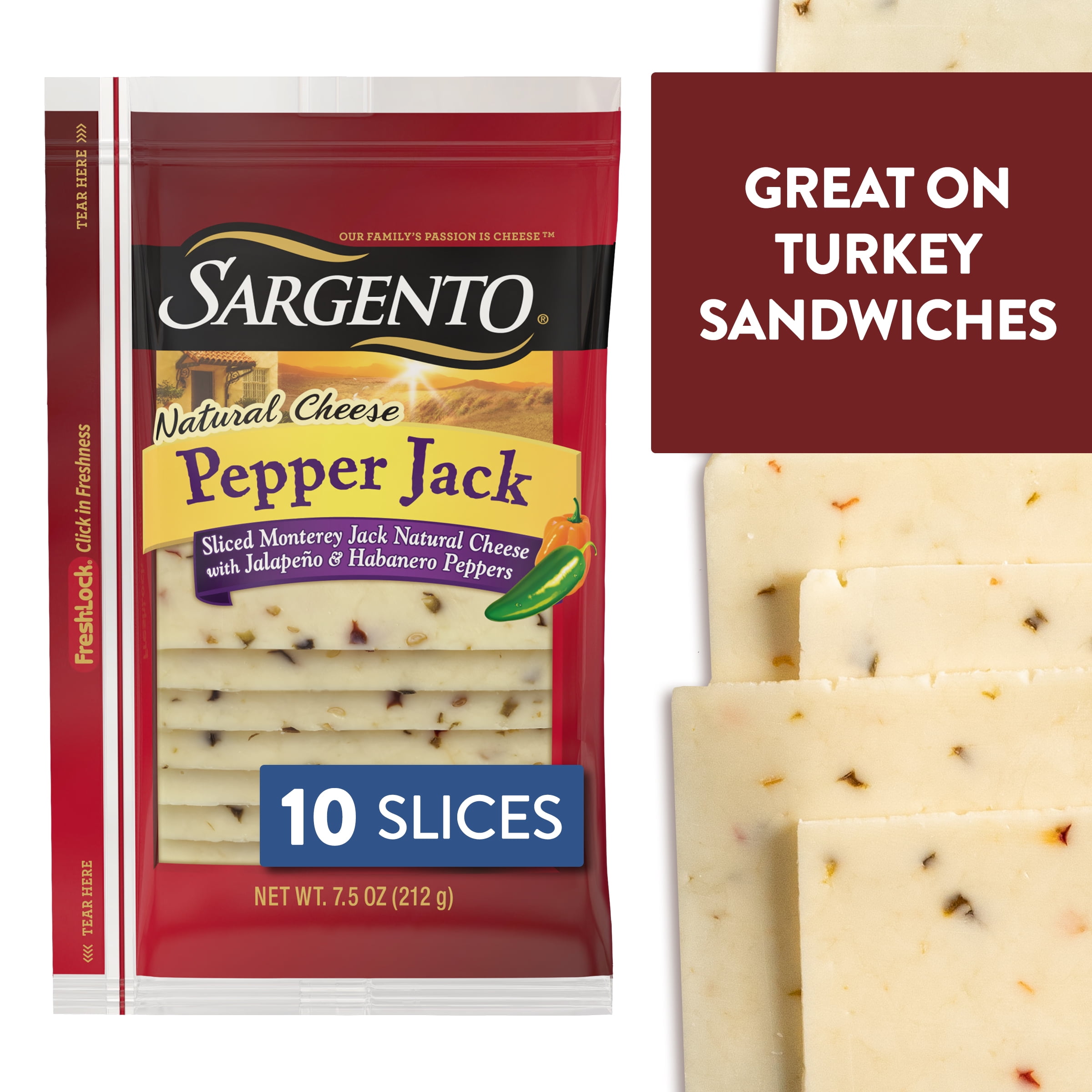 Sargento® Sliced Pepper Jack Natural Cheese, 10 slices