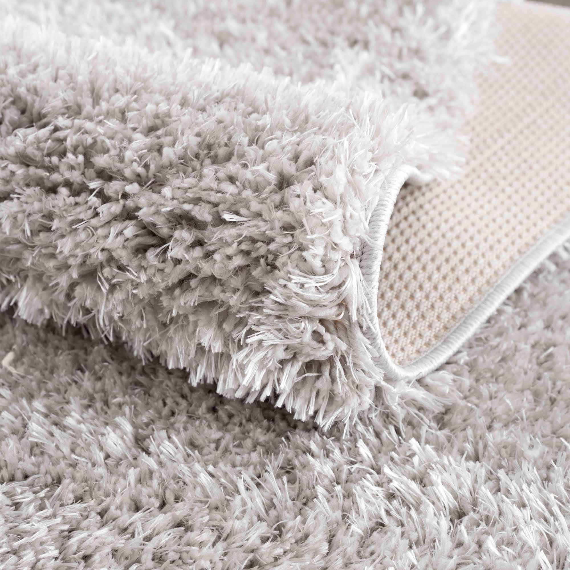 Hauteloom Faina Machine Washable Solid Shag Runner Rug - Plain Living Room Bedroom Shaggy Long Runner Rug - Fluffy Plush High Pile Carpet - Grey, Light Gray - 2'7" x 7'3"