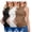 Black + White + Brown, variant on 3 Pack Maternity Tank Tops Ruched Side Ribbed Knit Pregnancy Shirts Sleeveless Crew Neck Postpartum Clothes