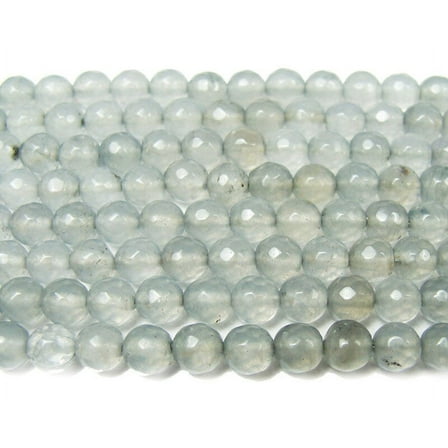 8mm Light Smoky Jade Faceted Round Beads Genuine Gemstone Natural Jewelry Making
