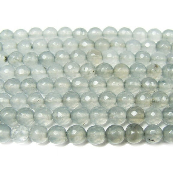 8mm Light Smoky Jade Faceted Round Beads Genuine Gemstone Natural Jewelry Making