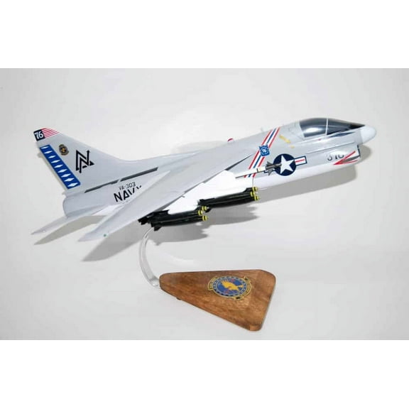 VA-303 Golden Hawks USS Ranger A-7a Corsair II Model, LTV, 1/31 Mahogany Scale Model, Navy