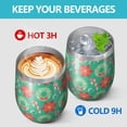 thumbnail image 4 of Christmas 12oz Stainless Steel Insulated Wine Tumbler with Lid and Straw – Double Wall Vacuum Mug for Hot & Cold Drinks, 304 Steel Interior, Sweat-Free Design, 4 of 5