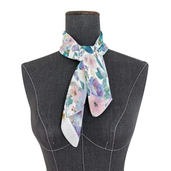 Square Scarf 24x24 Inch Watercolor Butterflies Pattern Silky Satin Sun Protection Neck Scarf for Women Multi-Purpose Head Wrap Bandana for Hair Bag Decoration