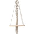 thumbnail image 1 of Estante de madera para colgar en la pared de macramé, tapiz bohemio para decoración de pared, soporte para plantas, colgante de pared con borlas de estilo nórdico, decorativo hecho a mano, 1 of 5
