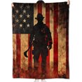 thumbnail image 1 of Manta retro de bombero, regalo para héroes adultos, manta vintage con bandera estadounidense, suave, cómoda y ligera para habitación, sofá, cama, decoración moderna y atrevida, amante patriótico, 60, 1 of 7