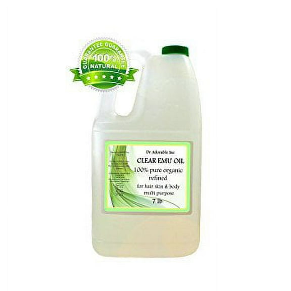 Dr Adorable - 7 lb - Australian Ultra Clear Emu Oil - Refined 100% Pure Organic Moisturizing Oil For Face Skin Hair