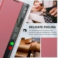 thumbnail image 3 of for Samsung Galaxy S23 Ultra 5G Case View Clear Smart Window Leather for Samsung S23 Ultra Case Luxury Flip Slim Mirror Hard PC Kickstand Shockproof Galaxy S23 Ultra Cover Protective (Pink), 3 of 14