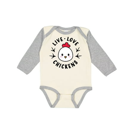 

Inktastic Live Love Chickens Gift Baby Boy or Baby Girl Long Sleeve Bodysuit