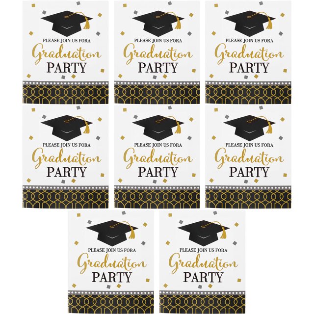 Phenofice 8Pcs Graduation Invitations Card Paper Invitation Communication Facilitation Multi Students Families Friends