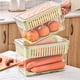 thumbnail image 5 of Caja de almacenamiento cesta de drenaje refrigerador contenedores sellados con mango de frutas vegetales, 5 of 11