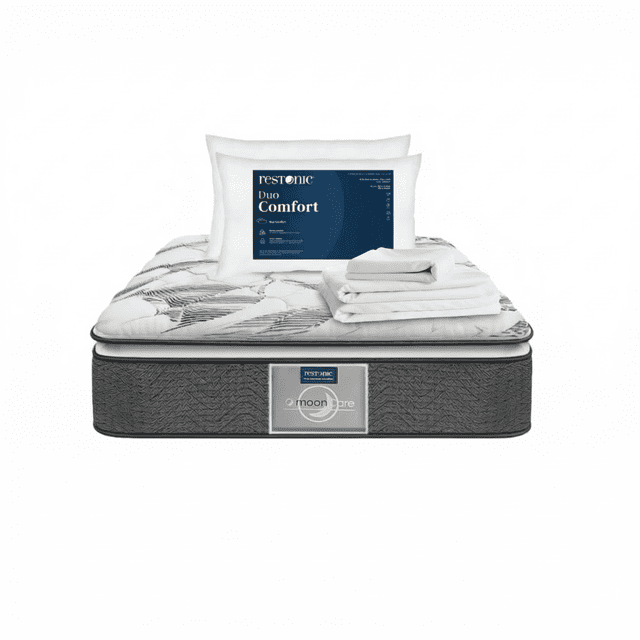 Colchón Queen Size Restonic Ortopédico Ultra Confort + 2 Almohadas Premium + Sabanas Frías