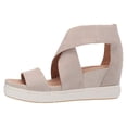 thumbnail image 4 of Dr. Scholl's Womens Sheena Faux Leather Ankle Strap Flatform Sandals, 4 of 6
