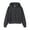 Dark Gray, variant on Women'S Fall 350G Short Hooded Zip Up Sweatshirt Oversized Casual Pullover Crop Top Streetwear Style Print Ready