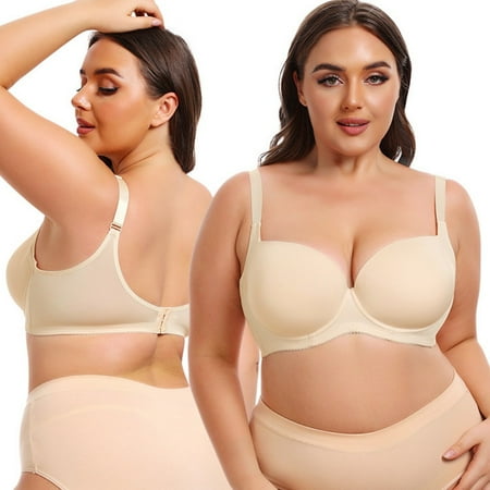 ZHoufaxiu Underwear Bras for Women s Glossy Large Size Bra for (34B-48E) Full-Coverage Balconette T-Shirt Bralette