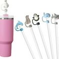 thumbnail image 2 of 12 Pcs Sea Animal Silicone Straw Covers for Stanley Cups, Food-Grade Reusable Dust-Proof Straw Toppers for 30 oz & 40 oz Tumblers,10mm (0.4 in) Caps, 2 of 6